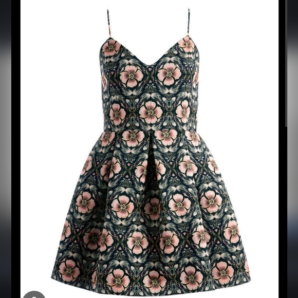 Alice and Olivia Madison Promise Floral mini dress Sz 6 NWT - Picture 2 of 5